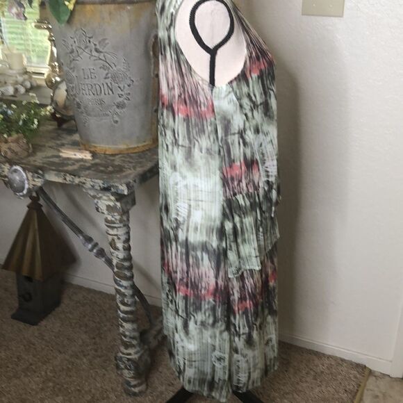 Yest Tie Dye Watercolor Tiered Shift Dress Size 10 - Picture 3 of 10